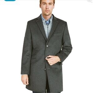 Mantoni Car Coat Wool/Cashmere Men's Charcoal Gray Overcoat